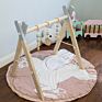 Sell Wooden Baby Gym Mobile Foldable Hanging Gym Toys Newborn Infant Foldable Wood Activity Gym Frame