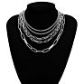 Shixin Simple Multi Layer Chain Design Silver Color Gold Color Long Chain Necklace for Women Jewelry Party Gifts Wedding