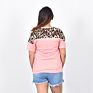 Short Sleeve T-Shirt Women Crew Neck Short Sleeve Leopard Sleeve Women's T-Shirts