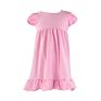 Short Sleeves Blank Embroidered Kids Girls Solid Dress Adorable Smocking Dress with Ruffle