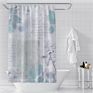 Shower Curtain Fabric 3D Digital Printed Green Shower Curtain