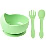 Silicone Spoon Fork Baby Dinnerware Set Silicon Bowl First Stage Self Feeding Suction Food Bowls for Babies Kids Toddlers