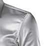 Silk Satin Long Sleeve Slim Fit Dress Luxury Shirts for Men