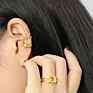 Silver 925 18K Gold Plating Hollow Out Chain Earring Ear Cuff