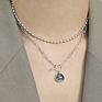 Silver 925 Gemstone Natural Stone Toggle Necklace