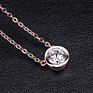 Silver Jewelry 6.5Mm round Shape Diamond 925 Silver Cubic Zirconia Necklace