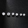 Silver Plated Crystal Cz Stud Earrings Wedding round Shape Diamond Zirconia Studs Earrings