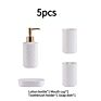 Simple Ceramic Bathroom Accessories Set Soap Dispenser Dish Toothbrush Holder Tumbler Cup Organizer