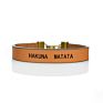 Simple Design Vintage Leather Bracelet Engraved Words Hakuna Matata Inspirational Dream Bracelets for Kids Sons Daughters Gifts