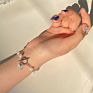 Simple Vintage Butterfly Pendant Bracelet Freshwater Pearl Beaded Bracelet for Woman Girl
