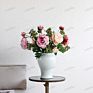 Silk Peony Bouquet Flower In Vase Floral Arrangements