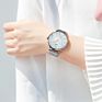 Sinobi Elegant Ultra Thin Lady Watch Shiny Pearl-Shell Dial Roman Number Index Steel Mesh Belt Watch Quartz Silver Watch S9709L
