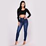 Skinny Stretch Jeans Pencil Pants Women High Waist Solid Color Denim Ankle-Length Pants Autumn 1Pc/Polybag 7-15 Days