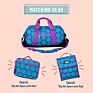 Small Mini Convertible Girl 600D Polyester Printed Full Print Sublimation Blank Woman Travel Kids Baby Blue Weekender Bag