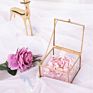 Small Rose Gold Glass Brass Jewelry Box
