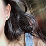 Small Stud Earrings for Women Sterling Silver 925 Jewellery Circle Crystals Natural Stone Earring