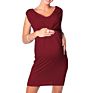 Solid Color Knitted round Neck Sleeveless Maternity Dress