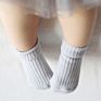 Solid color turn cuff baby booties socks with anti slip