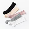 Solid Colors Stripe Long White Black Grey Pink Beige Knee High Cotton Newborn Baby Socks Baby Rib Socks in Stock