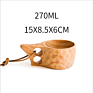 Solid Eco Friendly Wooden Oak Sake Egg Kuksa Milk Coffee Water Tea Our Wood Cups Mug with Wooden Handle