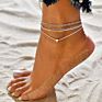 Solid Silver Heart Ankle Bracelet Multi Layer Foot Chain Women Anklet Adjustable Chain Beach Gifts Wedding Jewelry