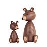 Solid Wood Animal Figurines Ornaments for Little Brown Bear Wood Crafts Toys Home Decor for Kids Handy Crafts