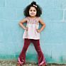 Spring Autumn Girl Solid Velvet Bell Bottoms Long Cotton Kids Pants