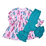 Spring Clothing Toddler Girl Sets Cute Cartoon Dress Sets Milk Silk Legging Outfits Smocked Clothes