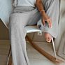 Spring Knitted Casual Pants High Waist Wide Leg Trousers for Women
