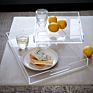 Square Mirrored Acrylic Tray for Coffee Table Elegant Style Plexiglass Storage Table Holder for Home Decor