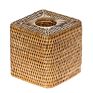 Square Rattan Tissue Box Set, Honey Brown Color Tissue Box