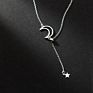 Ss-D8272 Y Shaped Star and Moon Choker Necklace Women Adjustable Moon Cut Cchain Necklace 925 Sterling Silver Star Necklace