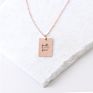 Stainless Steel Engraving Motivation Quote Inspire Jewelry Faith over Fear Rectangle Pendant Necklace