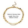 Stainless Steel Gold Plated Anklet Double Chain round Sequin Pendant Anklet Set Foot Jewelry for Women Gift