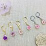 Stainless Steel Resin Dried Flower Necklace Jewelry Sets,Teardrop Pressed Flower Pendant Necklace for Children Women Jewelry
