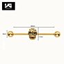 Stainless Steel Skull Ear Cartilage Piercing Jewelry Barbell Long Industrial Barbell Piercing Earrings for Man Woman