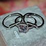 Sterling Silver Princess Cut Bridal Set Engagement Wedding Ring Bands with Cubic Zirconia
