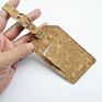 Stock Luggage Tag Cork Textured Pu Leather Luggage Tag in Stock