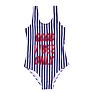 Striped One Piece Baby Swimsuit Print Bikini