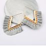 Style Alloy Geometric V-Shaped Color Flower Vintage Women Spring Female Boho Tassel Hoop Earrings