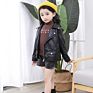 Style Autumn Locomotive Black Children's Leather Jacket