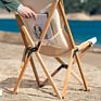 Style Foldable Outdoor Beech Wood Sling Beach Chair Picnic Leisure Camping Chair