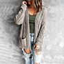 Style Knitting Jacket Coat Causal Women Long Cardigan Sweater with Pocket