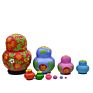 Style Russian Doll with 10 Layers Strawberry Relief in Black and Red
