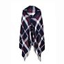 Style Soft Cashmere Button Tartan Plaid Shawl Scarf Lady Air Conditioning Cloak in Autumn and In