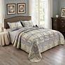 Superfine Fiber Embroidered Stitching Bed Cover Three Piece Home Quilts Washable