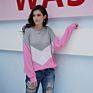 Sweaters De Lady Oversize Striped Top Contrast Color Sweater Jumper Women Crew Neck Knitwear Pullover Mujer