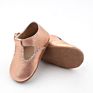Leather Mary Jane Rose Gold Baby Shoes For Summer 3 Years