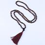 Tassel necklacea agate stone 108 mala beads