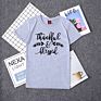 Thankful Blessed Women Aesthetics Graphic Leaves T-Shirt Casual Cotton round Neck Tumblr T Shirt Women Top Tees